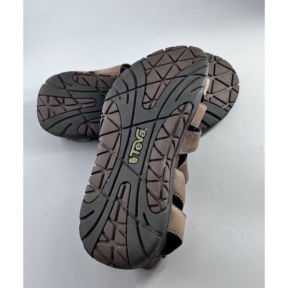 Teva Camden Mens 8 Brown Leather Open Toe Ankle Strap Fishermans Sandals